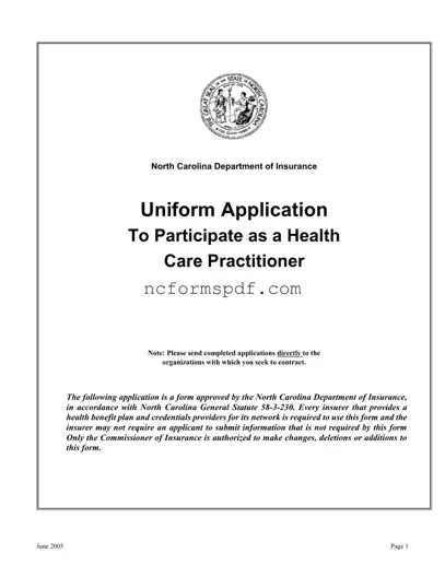 Fill in Your North Carolina Department Of Insurance Template